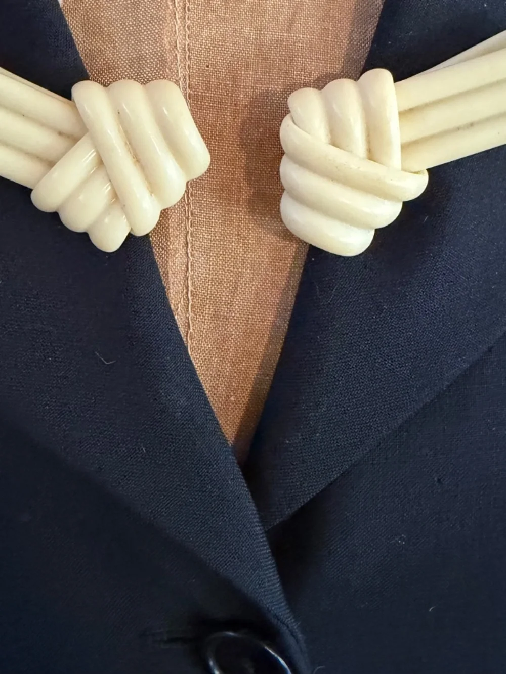 1930s-1940s Art Deco Celluloid Dress Clips